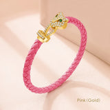 Phatbird Moonlight Cheetah Braided Leather Bracelet