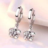 Retro Zircon Silver Earrings