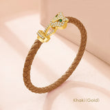 Phatbird Moonlight Cheetah Braided Leather Bracelet