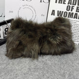 Winter Fox Fur Women's Fashion Bag