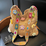 Phatbird Floral Crochet Boho Tote Bag