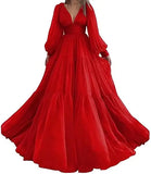 Tulle Princess V-Neck Gown