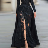 Phatbird Lace Patchwork Button Two-Piece Suit