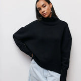 Phatbird Velvet-Touch Ruched Mock Neck Sweater