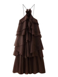 Phatbird Ruffle Smock Long Maxi Dress
