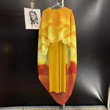 Pleated Two-Piece Dress and Shawl Set