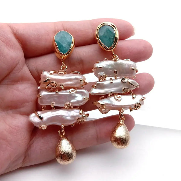 Phatbird Pearl Green Stud Earrings