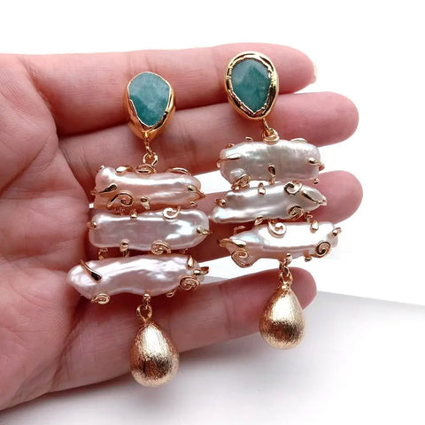 Phatbird Pearl Green Stud Earrings