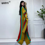 Winter knitted elastic maxi long dress