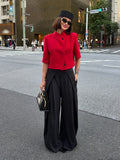 Phatbird cropped blazer with structured shoulder and stand collar - view 4