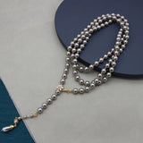 Grey glass bead necklace