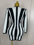 Phatbird Luxury Striped Bandage Mini Dress