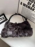 Winter Fox Fur Women's Fashion Bag