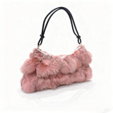 Winter Fox Fur Women's Fashion Bag
