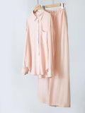 Single Breasted Shirt, and long wide matching Trousers