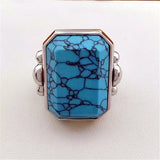 Square Natural Stone Crystal Ring
