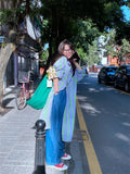 Phatbird Striped Long-Sleeve Longline Cardigan