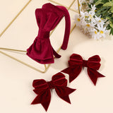 Double-Layer Velvet Bow Headband