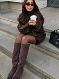 Phatbird Plaid Knit Top & Mini Skirt
