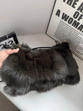 Winter Fox Fur Women's Fashion Bag