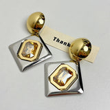 Phatbird Metal cool wind round exaggerated gold and silver earrings