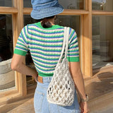 Phatbird Woven Rope Mesh Bucket Beach Tote