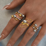 Phatbird Two-Tone Geometric Orb Ring