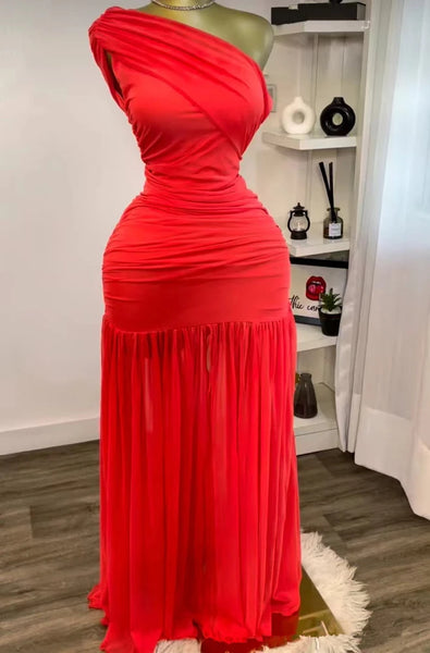 Phatbird One-Shoulder Ruched Maxi Dress