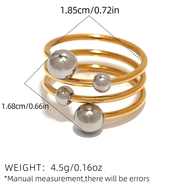 Phatbird Two-Tone Geometric Orb Ring