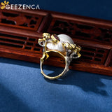 luxury Baroque Pearl Coloured Cocktail Ring