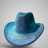 PHATBIRD Blue faux Rhinestone  Fedora Hat