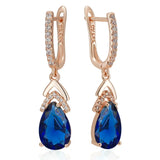 Phatbird Blue Stone Long Dangle Earrings