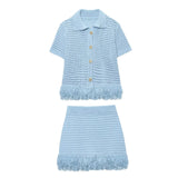 Elegant Knit Tassel Suit