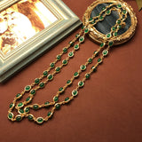 Retro Green Double-Sided Resin Necklace