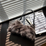 Winter Fox Fur Women's Fashion Bag