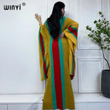 Winter knitted elastic maxi long dress