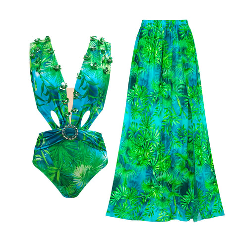 Phatbird Palm Print Swimwear Set