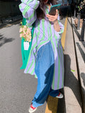 Phatbird Striped Long-Sleeve Longline Cardigan