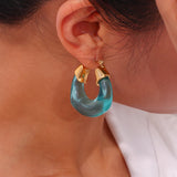 Chunky Acrylic Resin Hoop Earrings