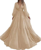 Tulle Princess V-Neck Gown