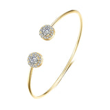 Phatbird Gold Open Cuff Bangle with Emerald & Teardrop Zirconia