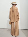 Single Breasted Shirt, and long wide matching Trousers