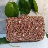 Phatbird Rose gold Rhinestone Clutch Bag