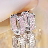 Phatbird Huitan Korean Fashion CZ Paved Hoop Earrings