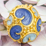 Phatbird Chunky Gold Dome Ring with Multicolor Enamel Swirl Detail
