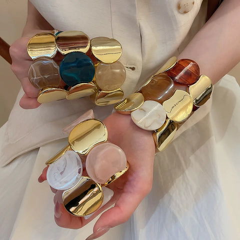 Phatbird Smudged Resin Geometric Bracelet