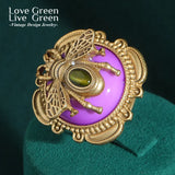 Vintage Blue Bee Resin Rings