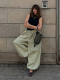 Phatbird cotton lantern wide leg trousers with elasticated waist - view 13