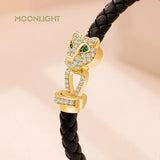 Phatbird Moonlight Cheetah Braided Leather Bracelet