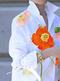 Phatbird Floral Lapel Button Blouse